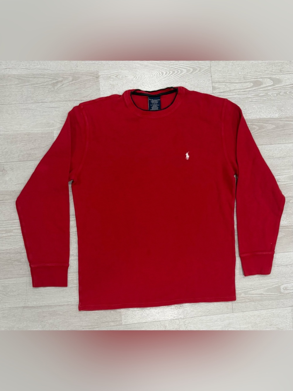 Polo Ralph Lauren Vintage Thermal Long Sleeve Crewneck Shirt Red Men's XL